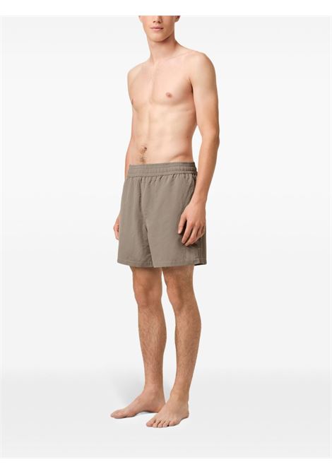 Ash grey contrast-stitching swim shorts Ami paris - men AMI PARIS | HBW006PA00270952